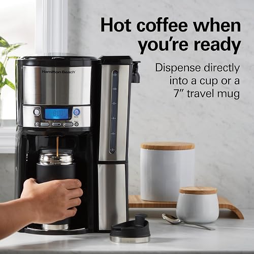 Cafetera Programable Hamilton Beach Capacidad de 12 Tazas Color Gris con Negro Modelo 47950