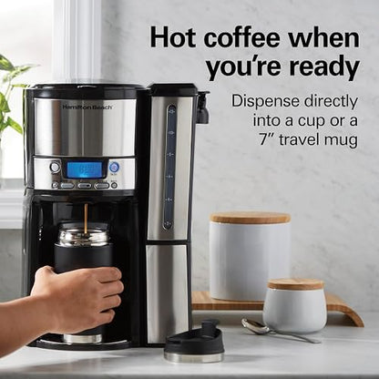 Cafetera Programable Hamilton Beach Capacidad de 12 Tazas Color Gris con Negro Modelo 47950