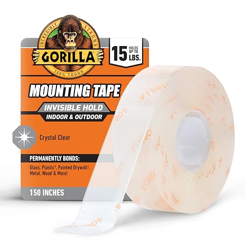Gorilla Tough & Clear - Cinta adhesiva de montaje de doble cara, extragrande, 1 x 150 pulgadas, transparente, (paquete de 1)