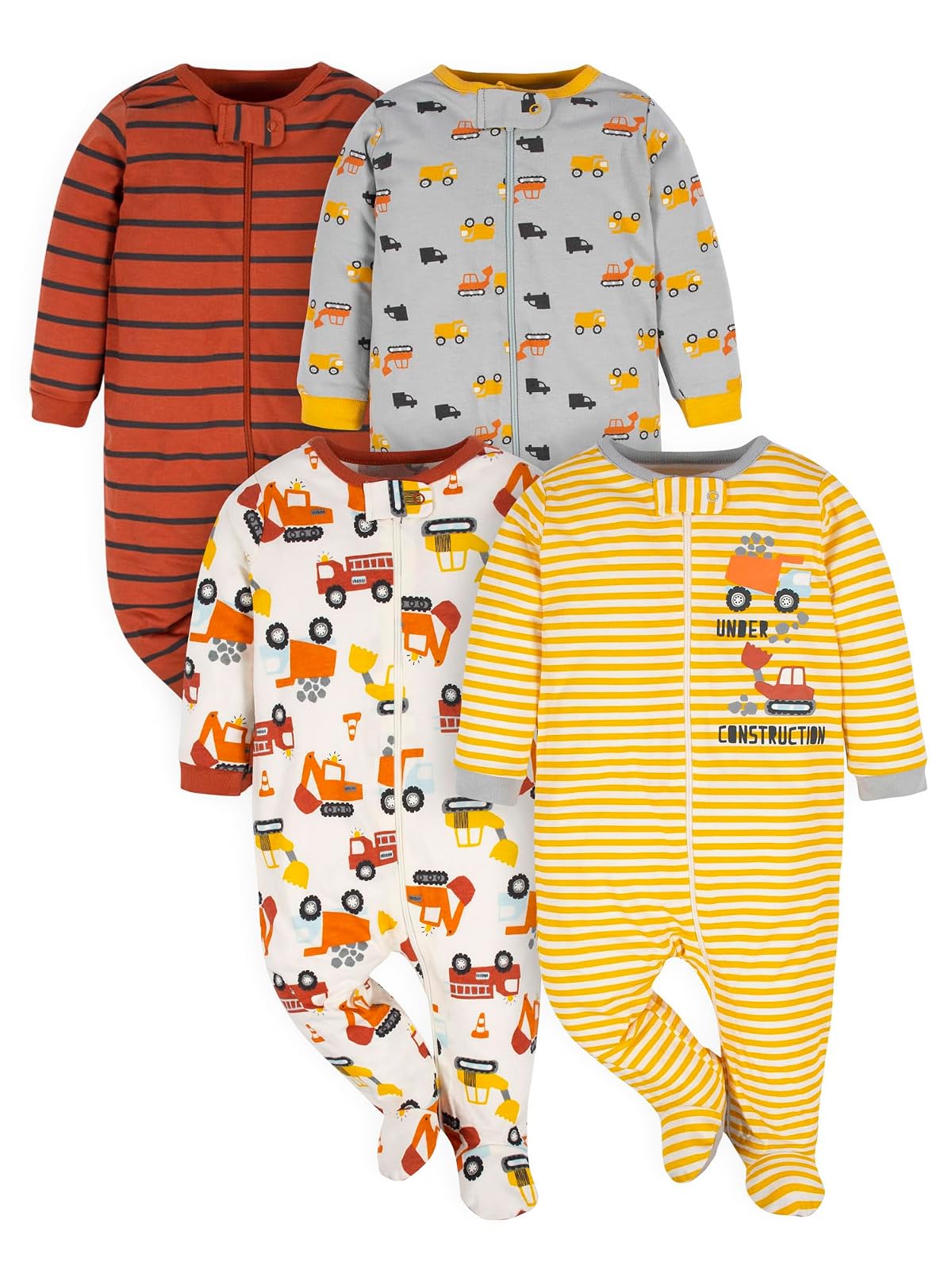 Gerber Paquete de 4 Pijamas con Pies para Bebé Niño - Prematuro - Zona de transporte