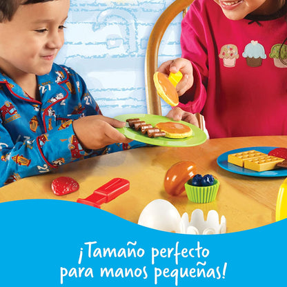 Learning Resources Pretend & Play Rise & Shine Breakfast - 21 Piezas, 3+ años Juegos de Imitacion, Juegos de Cocina de Juguete, Comida de Juguete para niños, Set de Cocina de Juguete