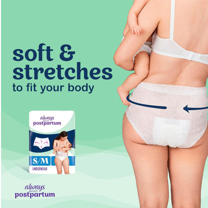 Always Discreet - Ropa interior para incontinencia posparto y adultos para mujer, talla L, máxima protección, 14 CT