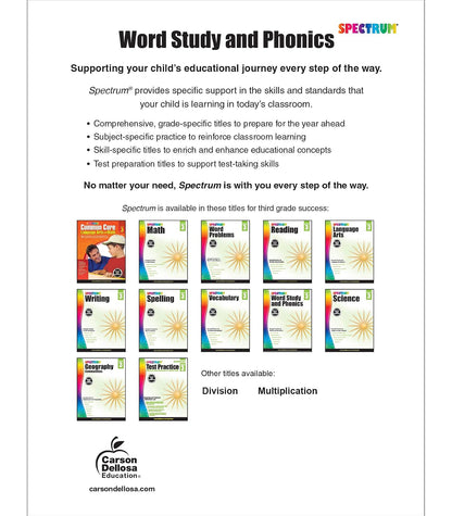 Spectrum Word Study and Phonics, Grade 3: Volume 82