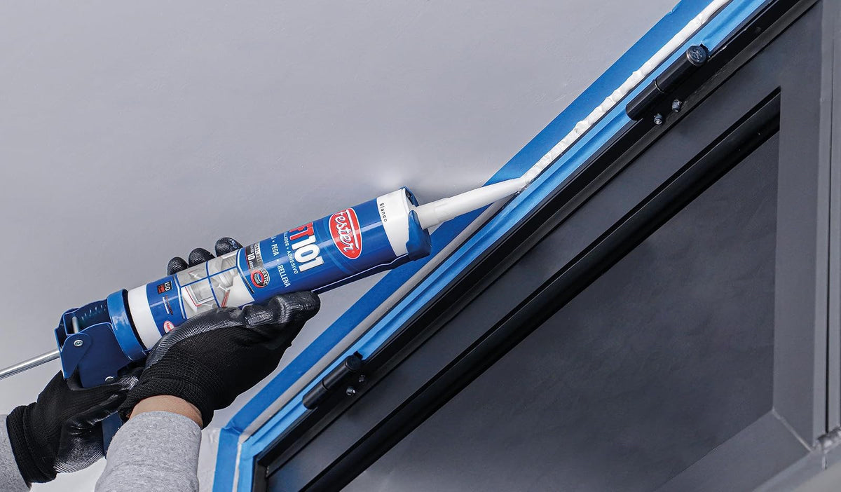 Fester Sellador y Adhesivo para Construcción FT-101, 280ml, Elástico y Multiusos para Todos los Materiales y Climas con Resistencia al Exterior, Fácil de Aplicar, No Tóxico, Gris