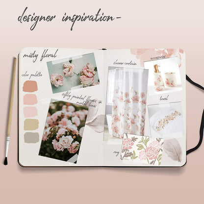 SKL Home Misty - Cortina de Ducha, diseño Floral, Toalla de baño, Blanco, Toalla de baño, 1