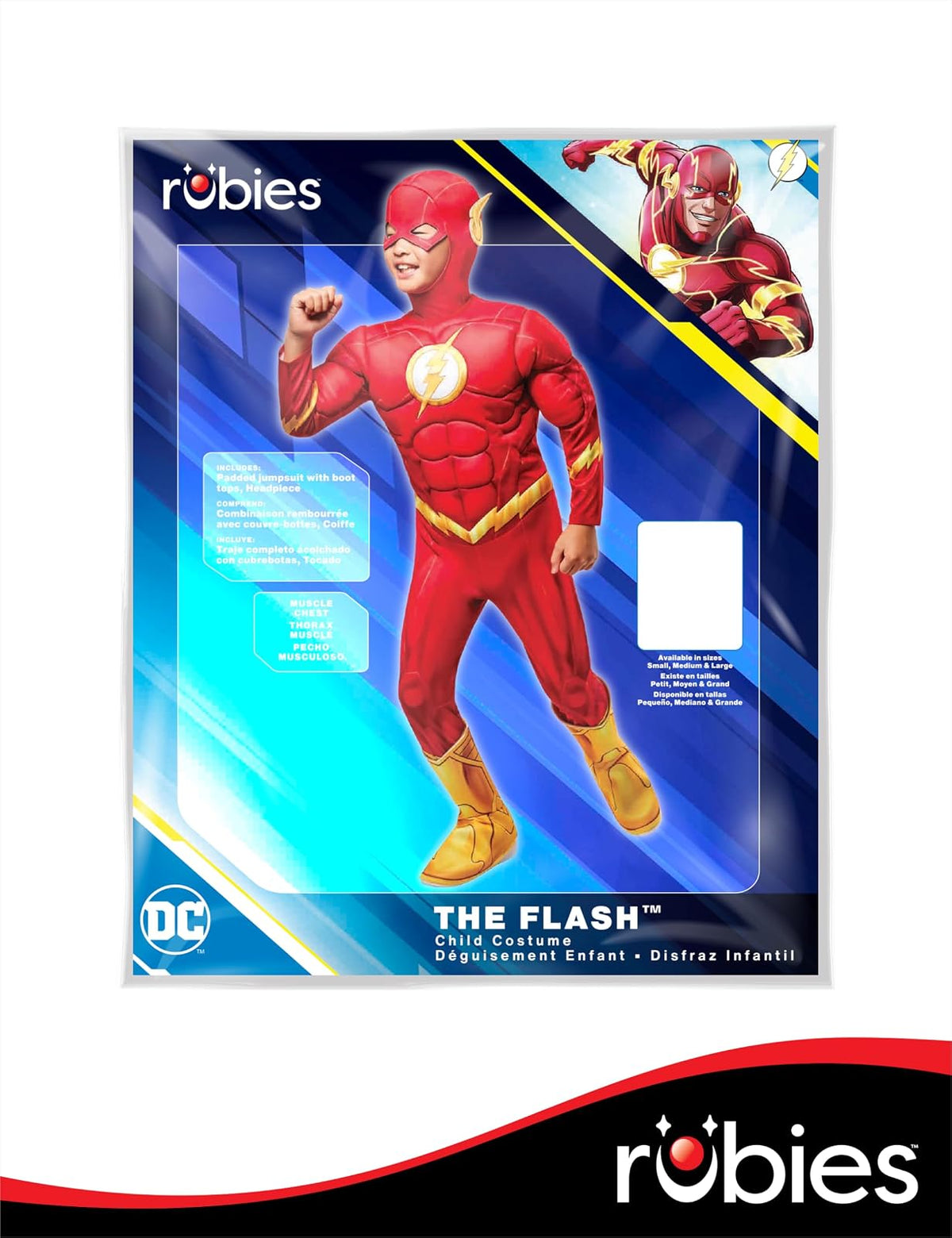 Rubies DC Comics Superheroes: Disfraz de Flash para niños, talla M
