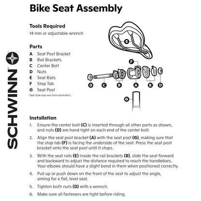 Schwinn Quilted Wide Cruiser - Sillín