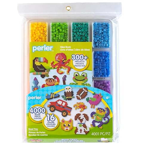 Perler Beads - Bandeja de abalorio para manualidades con abalorio de perler (4001 unidades)