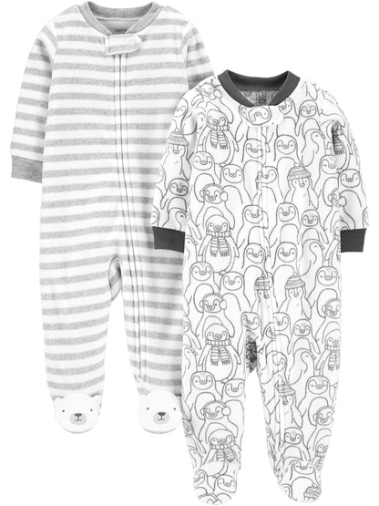 Simple Joys by Carter's 2-Pack Neutral Fleece Footed Sleep and Play Mamelucos para bebés y niños pequeños bebés Unisex