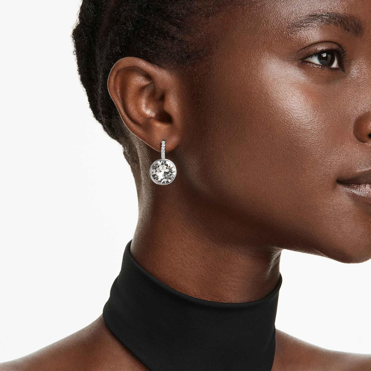Swarovski Millenia Kollektion Tropfenohrringe, Rundschliff, Weiß, Rhodiniert