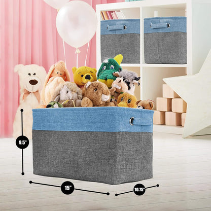 Sorbus Cubby Storage Organizer 15 Inch - Big Sturdy Collapsible Storage Bins with Dual Handles - Foldable Baskets for Organizing - Decorative Storage Bins for Shelves at Home & Office - 3 Pack| Aqua