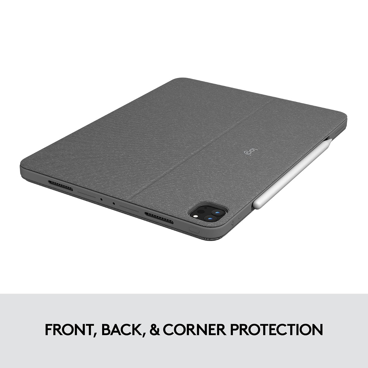 Logitech Funda con Teclado para Touch iPad Pro 12.9 Pulgadas (5a. gnrcn - 2021) - Teclado Retroiluminado con Soporte, Trackpad Click-Anywhere, Smart Connector - Gris
