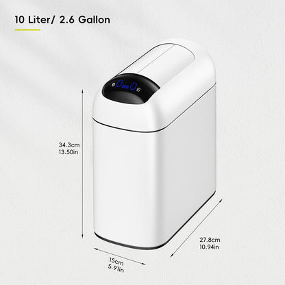 EKO Astro Bote de Basura Delgado con Sensor 10L | Acero inoxidable mate, sensor sin contacto 0,2 s, tapa mariposa silenciosa 40 dB, IPX4 impermeable