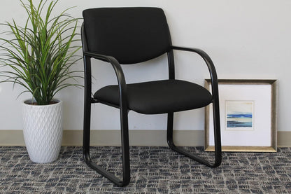 Boss B9521-BK Fabric Plus Guest Chair, Black