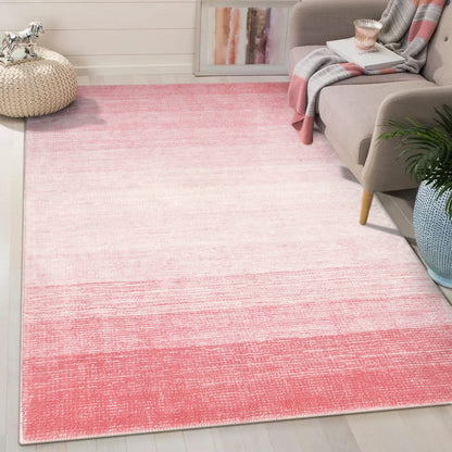 Wonnitar Tapete Lavable Degradado, Moderno - 4'11" x 2'11" (Rectangular) - Rosado