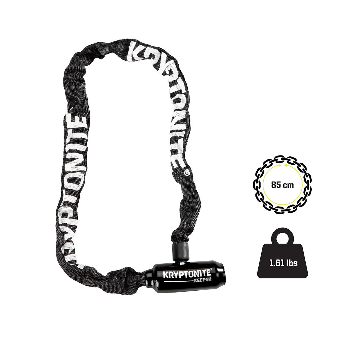 Kryptonite Keeper 585 - Candado de Cadena para Bicicleta (5 mm) | Nivel de seguridad 4/10, acero endurecido de 5 mm, para bicicleta y scooter 0,73 kg, 85 cm