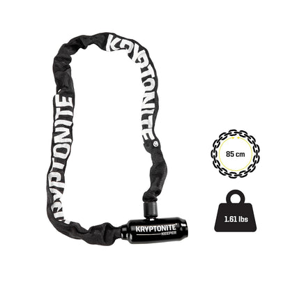 Kryptonite Keeper 585 - Candado de Cadena para Bicicleta (5 mm) | Nivel de seguridad 4/10, acero endurecido de 5 mm, para bicicleta y scooter 0,73 kg, 85 cm