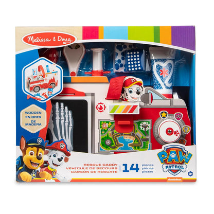 Melissa & Doug Paw Patrol Vehículo EMT de Rescate de Marshall, Juguete de Madera (14 Piezas)