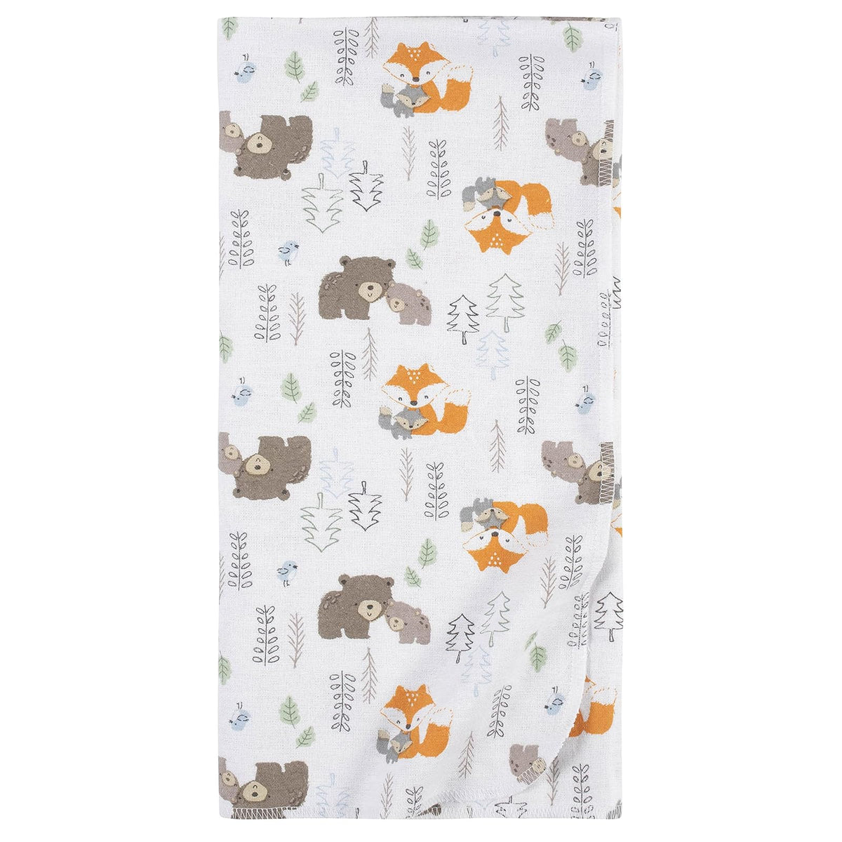 Gerber - Manta para bebé recién Nacido, 100% Franela de algodón, Color Blanco Bosque, 5 Unidades (Paquete de 1)