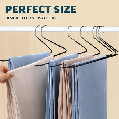 Lifemaster - Juego de 50 Perchas de Metal para Pantalones, Pantalones, Mantas y Jeans con Revestimiento de Goma y diseño Elegante de Extremo Abierto, Color Negro
