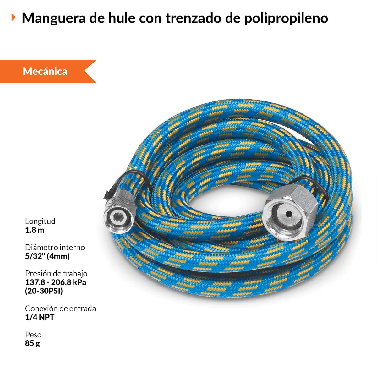 Truper RE-AERO-35, Repuestos para aerógrafo AERO-35, 5 piezas + MAN-AERO-35, Manguera de repuesto para aerógrafo AERO-35