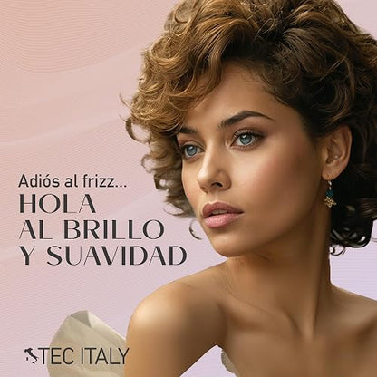 TEC ITALY Silk System Shine Sérum Control Frizz Protección Calor 60 ml | Suaviza, controla frizz y protege del calor. Con aceite de jojoba. Acabado sedoso, brillante y manejable.