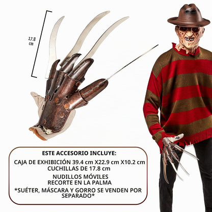 Rubie's - Réplica de guantes metálicos de Freddy de Supreme Edition a Nightmare on Elm Street