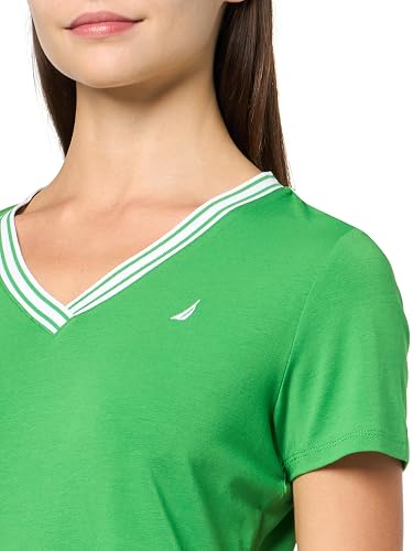 Nautica - Playera de Manga Corta con Cuello en V para Mujer
