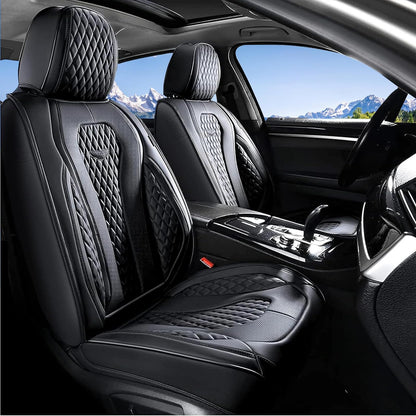 Coverado Funda de Asiento de Auto en Piel, Ajuste Universal - Negro - - FrontPair