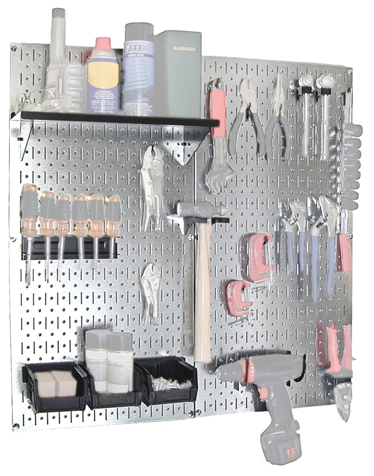 Wall Control - Organizador de herramientas de tablero perforado de acero galvanizado 30-WGL-200GVB