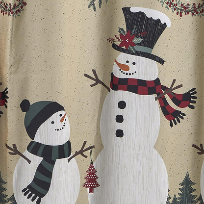 SKL Home - Cortina de Ducha rústica de muñeco de Nieve para Navidad, Invierno, Regalo, Multicolor