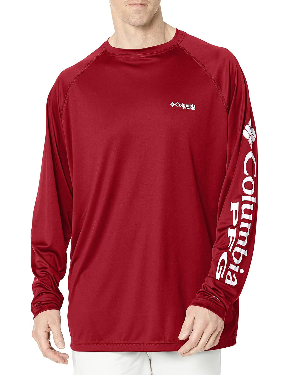 Columbia PFG Terminal Tackle Camisa Manga Larga Hombre - XL - Beet - Blanco Logo