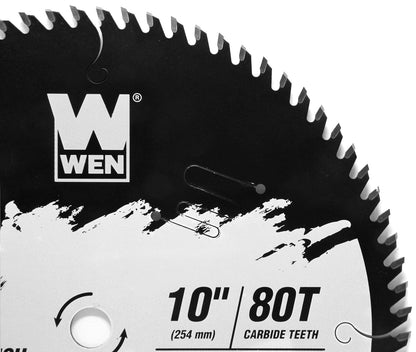 WEN BL1080C Apex - Hoja de sierra para carpintería de grado industrial con acabado ultrafino de 10 pulgadas y 80 dientes, acabado ultrafino, con revestimiento de corte fresco, color negro