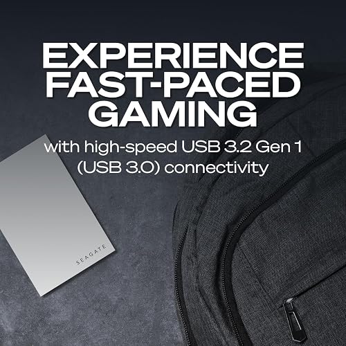 Seagate Disco Duro Externo Portátil para PS5 2 TB, USB 3.2, Blanco con luz LED Azul incorporada, Certificado PS5 (STLV2000101)