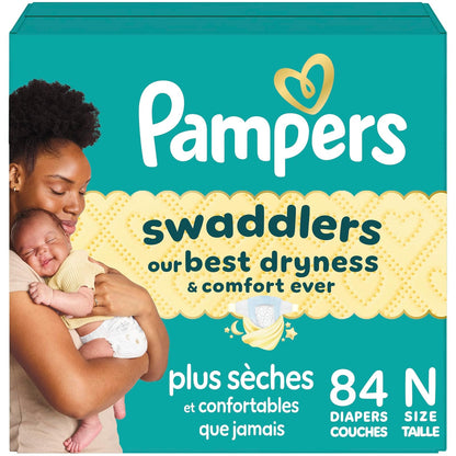 Diapers Newborn / Size 0 (< 10 lb), 84 Count - Pampers Swaddlers Disposable Baby Diapers, Super Pack