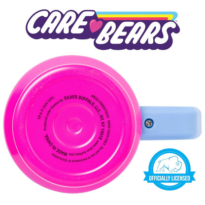 Silver Buffalo Care Bears con oso gruñón, Funshine y Love-A-Lot Bear Heart Showers Vaso de acero inoxidable de doble pared con mango y popote, se adapta a portavasos estándar, 40 onzas