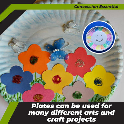 Concession Essentials - Plato de papel de 9 pulgadas sin revestimiento, color blanco, 200 unidades