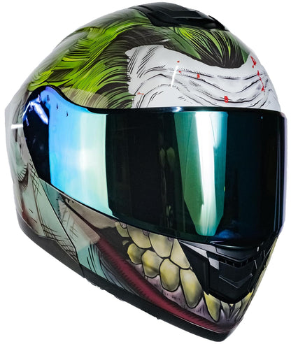 KOV Casco Abatible Joker Guasón Moto DC Comics Led + Lentes (L)