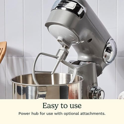 Cuisinart Batidora de pedestal 5 Qt | Motor 500 watts, Tazón acero pulido 5L/ 5qts, Cabezal inclinable, 12 velocidades, Incluye 3 batidores y tapa antisalpicaduras
