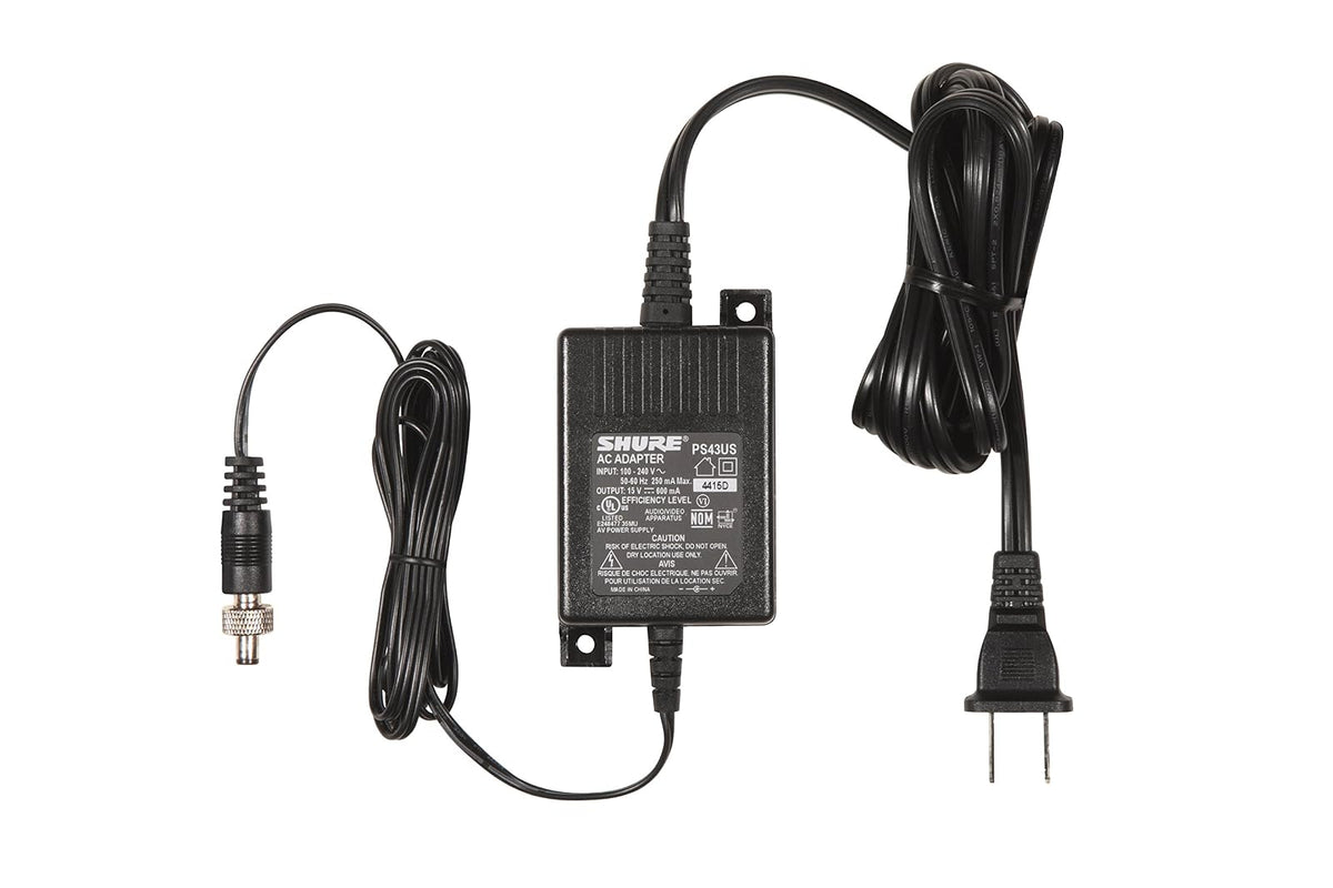 Shure PS43US - Fuente de Alimentación para Receptores Inalámbricos GLX4 y ULX4, 15 VDC, 600 mA