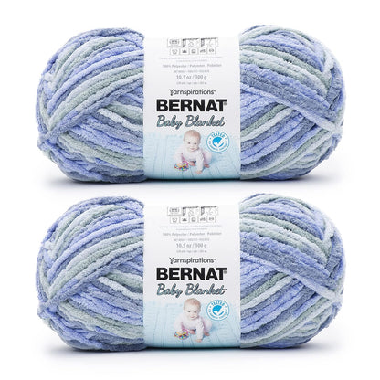 Bernat Baby Blanket Estambre Chenilla para Bebé - Paquete de 2 - Azul encantador