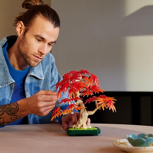 LEGO Bonsái de Arce Rojo Japonés Kit de Construcción de Planta Decorativa para Adultos, Set de Naturaleza, Idea para Regalo, Modelo de Exhibición Coleccionable 10348