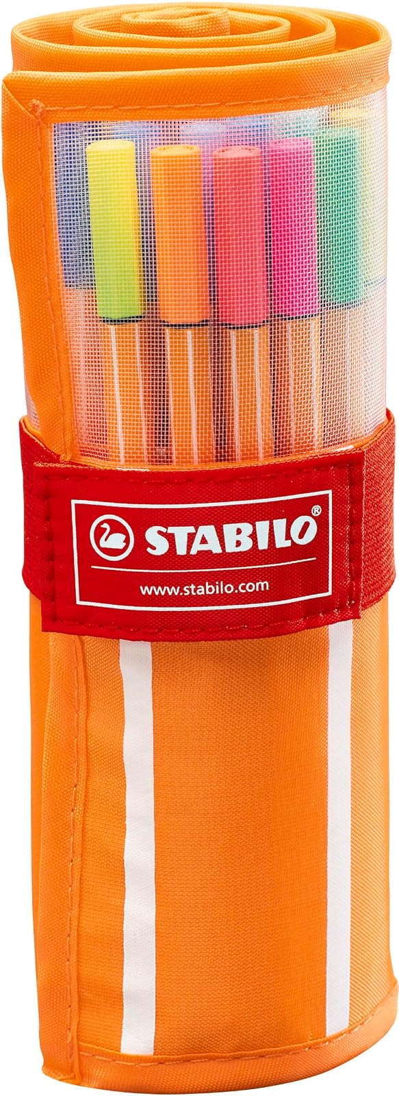 STABILO point 88 Fineliner - Rollerset con 30pcs, Incluye 5 colores neón | set de rollers de 30