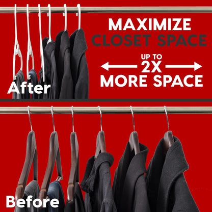 IRIS USA Ganchos de Plástico Flexible para Ropa, Paquete de 50 – con Ranuras en los Hombros, Organizadores para Accesorios Clóset Dormitorio o Lavandería Camisas Pantalones y Vestidos Ligeros, Blanco