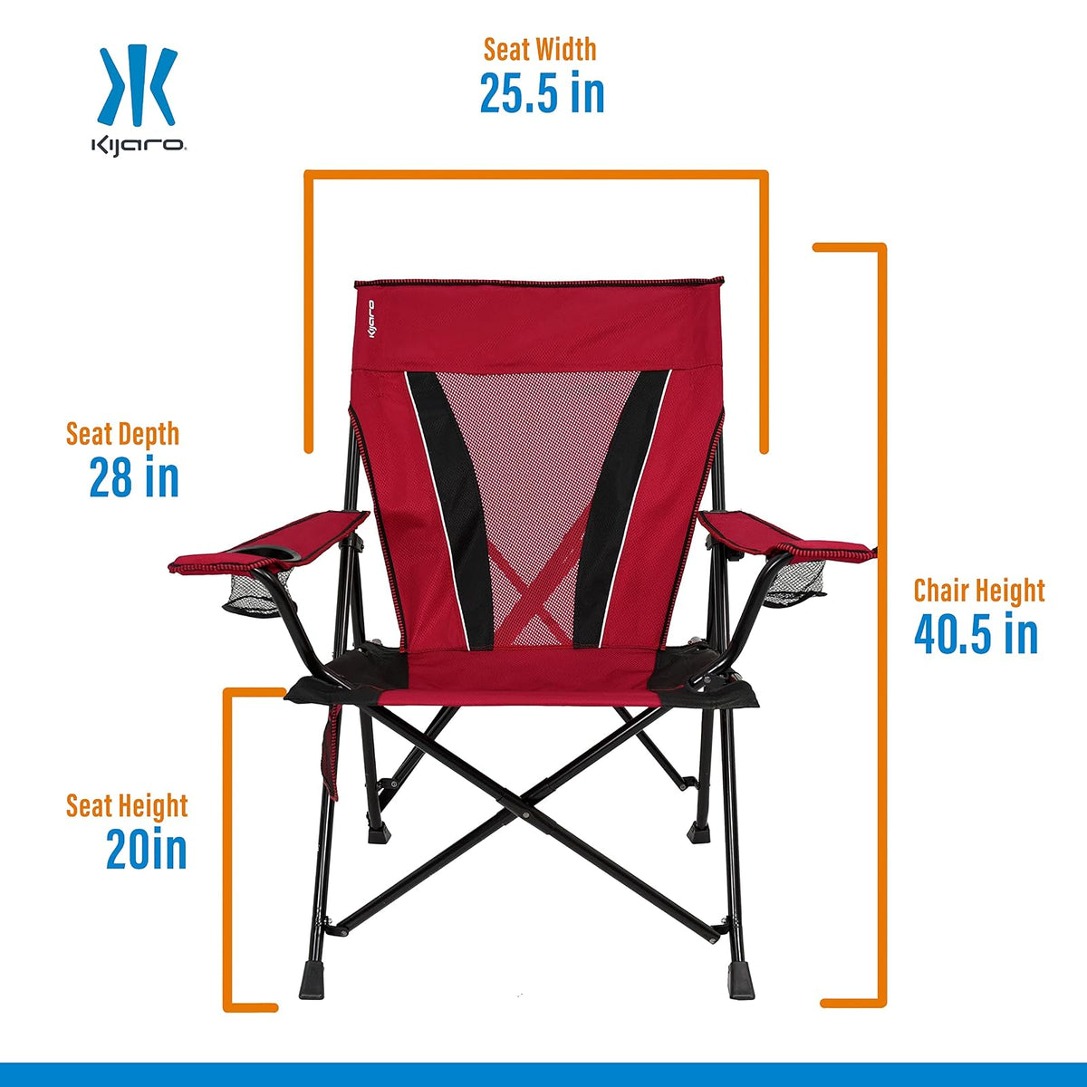 Kijaro XXL - Silla de Camping portátil de Doble Bloqueo - Soporta hasta 400 Libras - Disfruta del Aire última intervensión en una versátil Silla Plegable, Silla Deportiva, Silla al Aire última