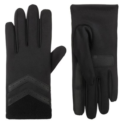 isotoner Spandex corto con inserto de punto acanalado Guantes Mujer