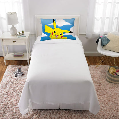 Franco Kids Bedding Funda de Almohada Reversible de Microfibra súper Suave, 20 x 30 Pulgadas, Pokemon