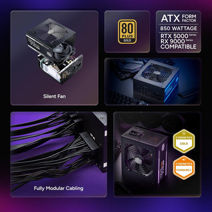 Cooler Master MWE Gold 850 V2 Fuente | 850 W, 80+ Gold, modular, ventilador HDB 120 mm, 2 conectores EPS