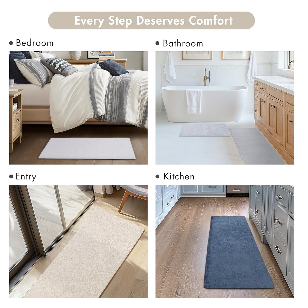 MADISON PARK SIGNATURE - Alfombra de baño Antideslizante de Felpa Luxruriosa, Absorbente, de Secado rápido, decoración de baño con diseño de SPA, 24 x 40 Pulgadas, Color Blanco
