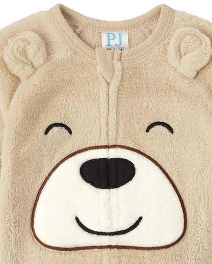 The Children's Place Pijama de una Pieza con pies y Cierre Frontal de Forro Polar para niños pequeños Mamelucos para bebés y niños pequeños bebés niños